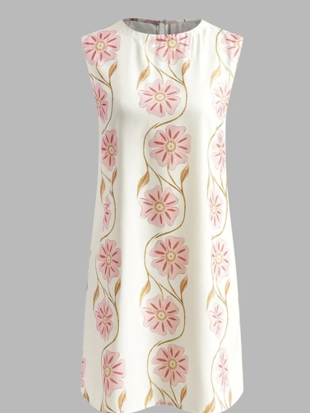 Commense Shift Dress Crewneck Floral Sleeveless Pink M NWT